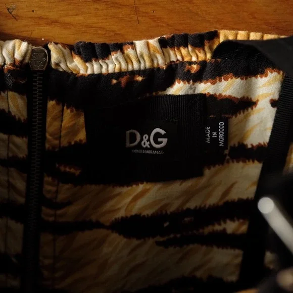 D&G Dolce & Gabbana Tiger Print Utility Cargo Mini Dress IT 42 Brown Yellow Y2K - Picture 6 of 12